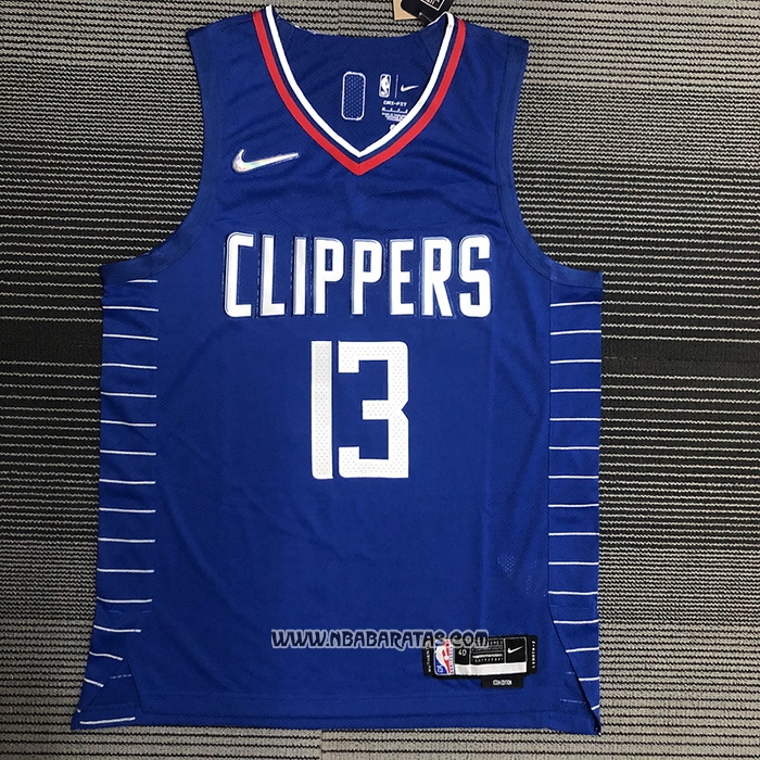 Camiseta Los Angeles Clippers Paul George #13 Icon 2020-21 Autentico Azul